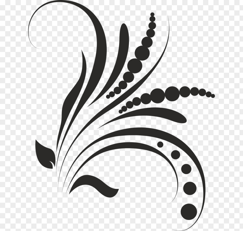 Design Floral Visual Arts Black And White PNG