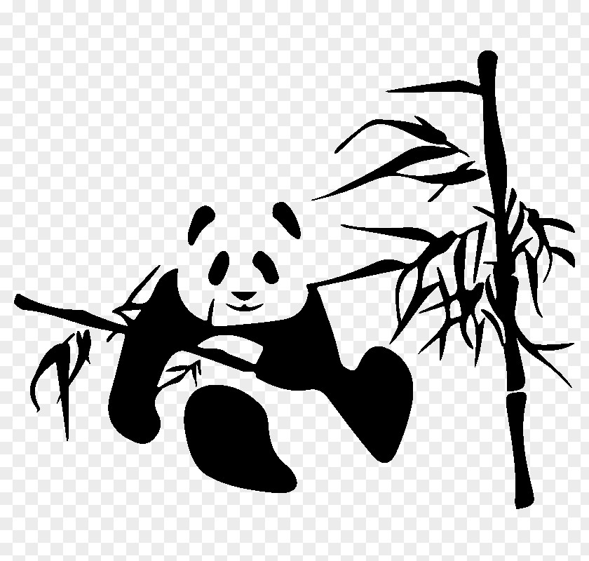 Panda Drawing Bamboo Giant Red Wall Decal Vector Graphics Sticker PNG