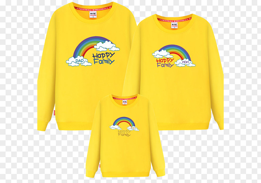 Rainbow Cartoon Family Fitted T-shirt Clothing Sweater Top PNG