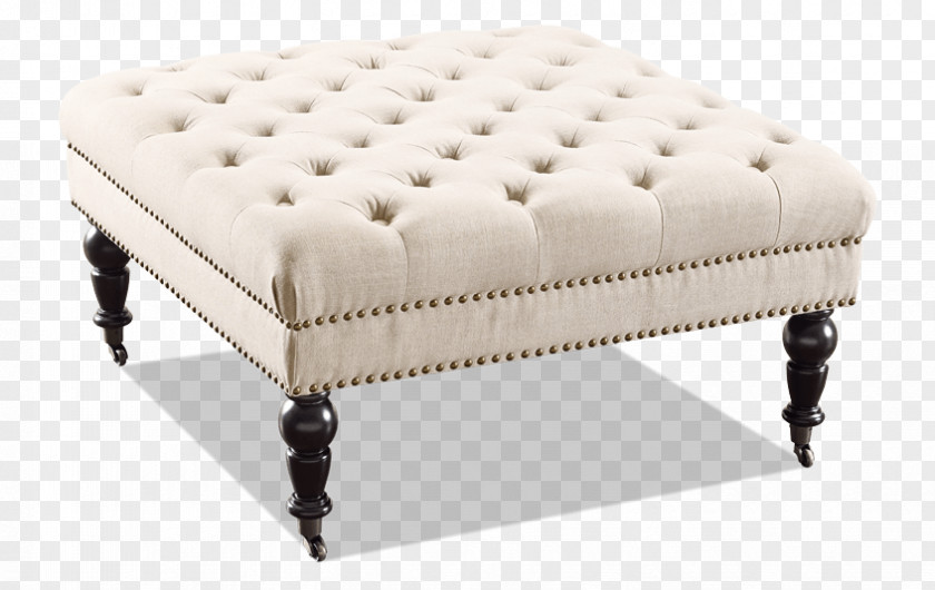 Square Ottoman Foot Rests Table Tufting Linen Furniture PNG