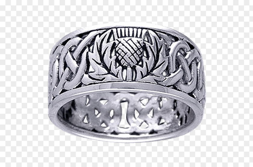 Wedding Ring Scotland Celtic Knot Thistle PNG