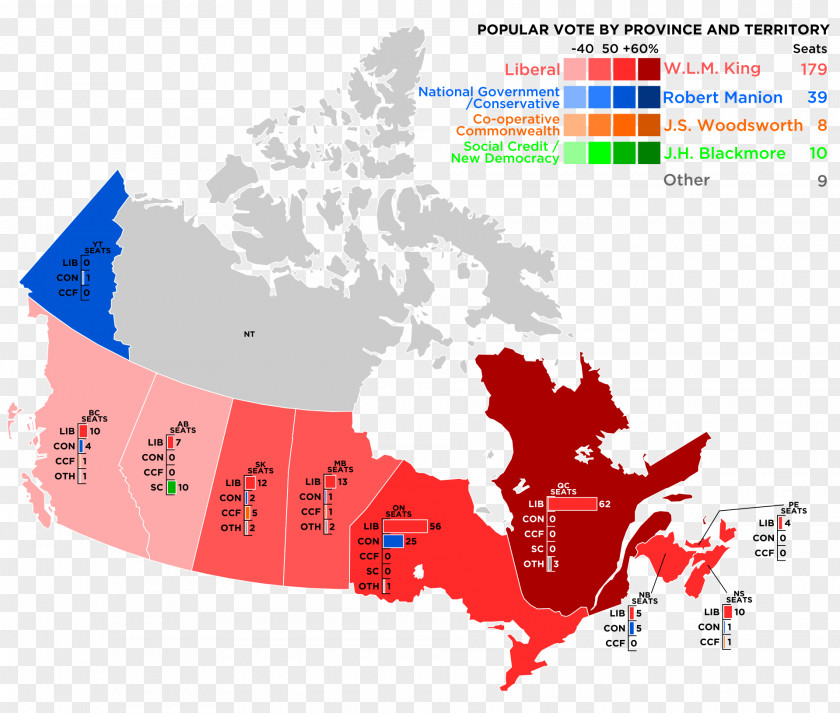Canada Canadian Federal Election, 1940 Vector Graphics Map 1958 PNG
