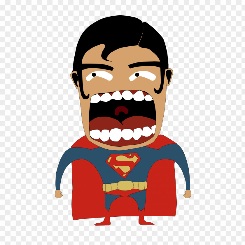Cartoon Vector Screaming Superman Clark Kent PNG