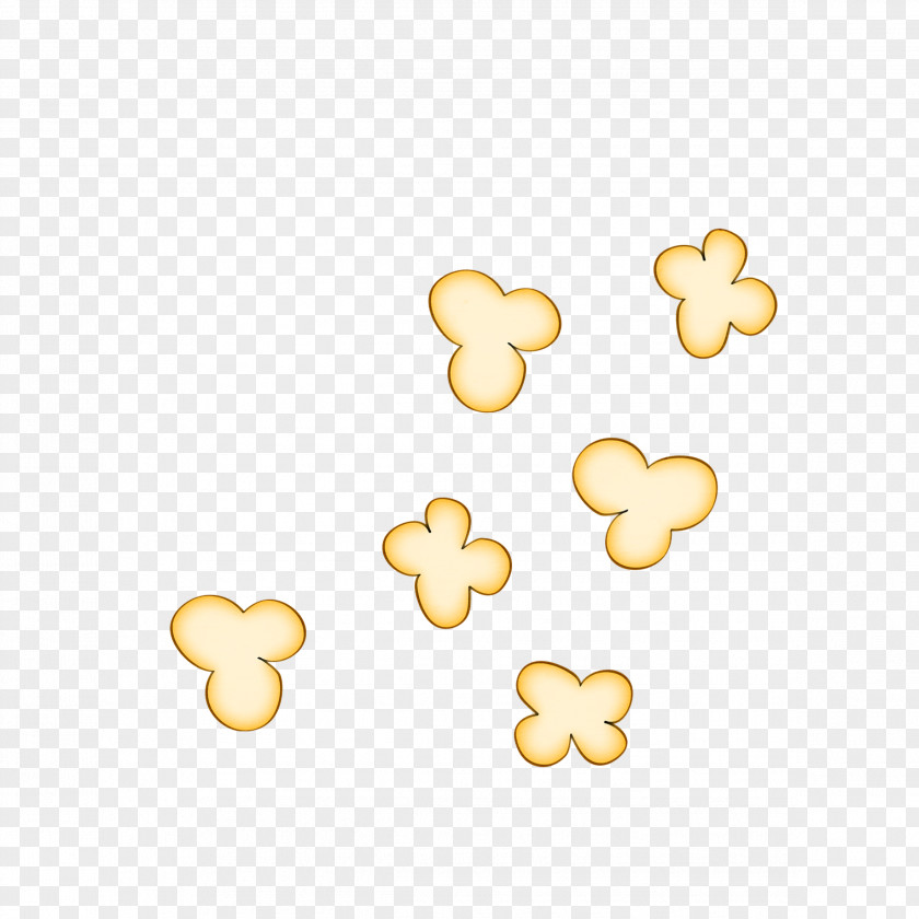 Popcorn Yellow Heart Pattern PNG