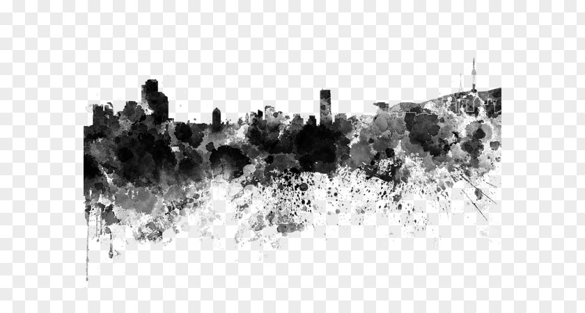 Watercolor Skyline Seoul Stock Photography Painting PNG