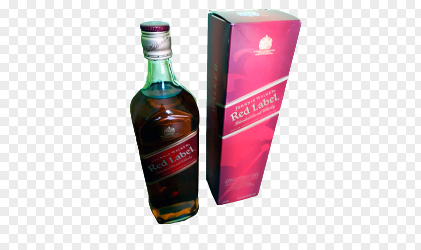 Red Label Whiskey Liqueur Johnnie Walker Glass Bottle Alcoholic Drink PNG
