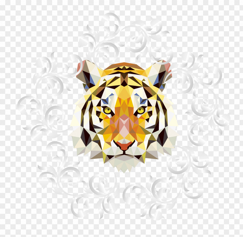 Tiger Triangle Geometry Graphic Design PNG