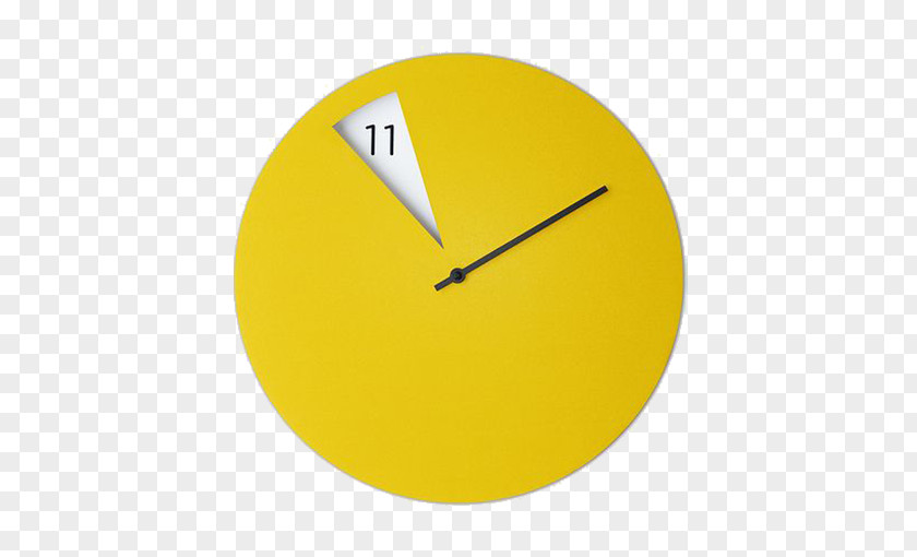 Yellow Creative Clock Pendulum Wall Industrial Design PNG