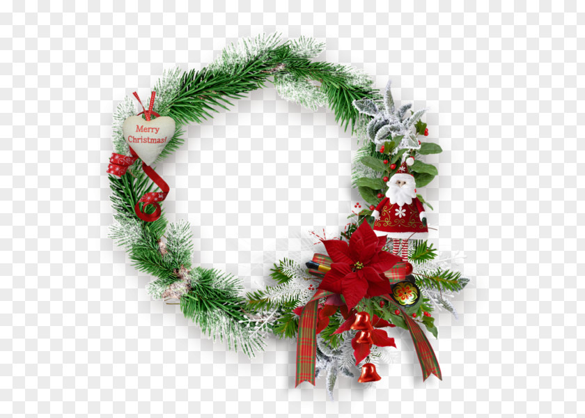 Cartoon Loose Leaf Wreath Santa Claus Charm Christmas Tree PNG