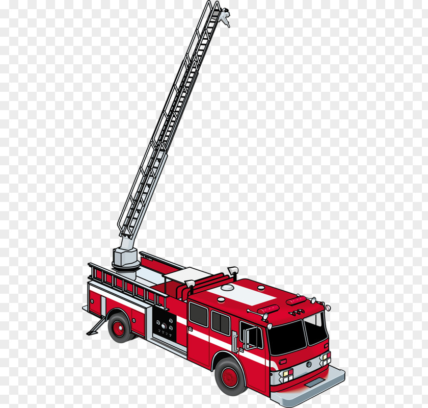 Red Fire Truck Ladder Engine Firefighter Department Clip Art PNG