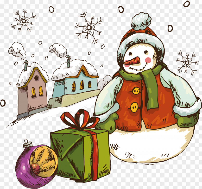 Snowman Creative Wedding Invitation Santa Claus Christmas Illustration PNG