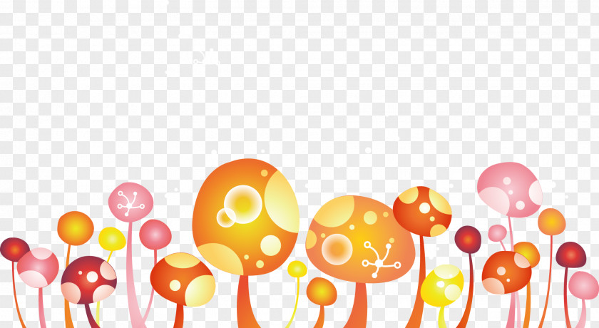 Vector Decorative Mushrooms Illustration PNG