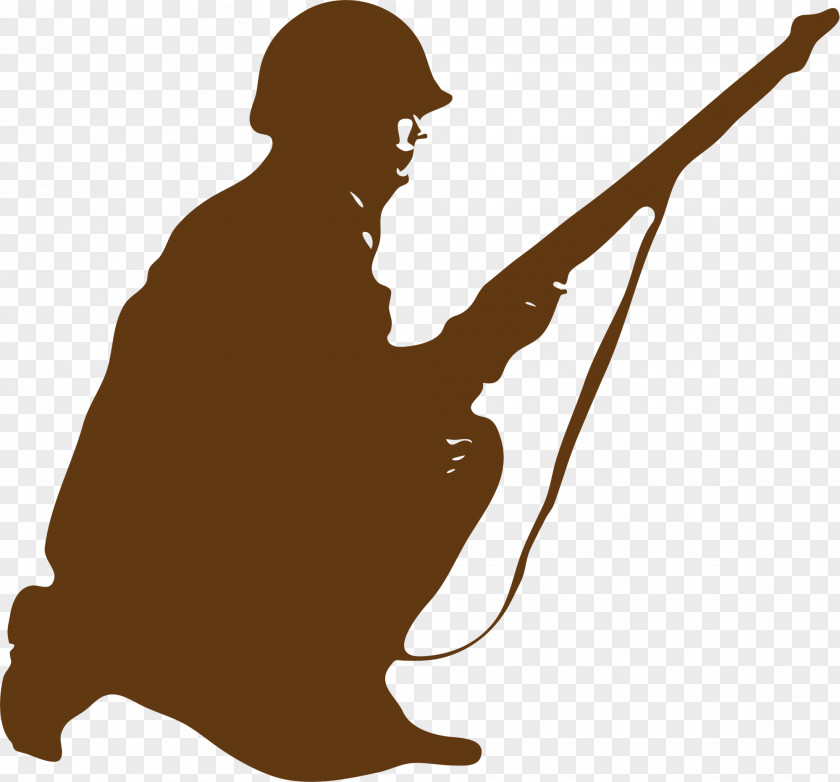 Brown Latent Soldier Silhouette Clip Art PNG