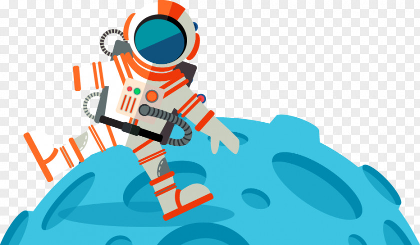 Cartoon Astronaut Flat Outer Space PNG
