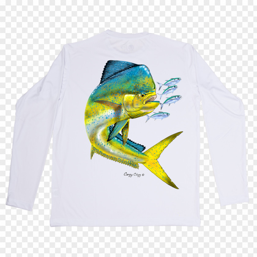 Pure White T-shirt Mahi-mahi Art Drawing PNG