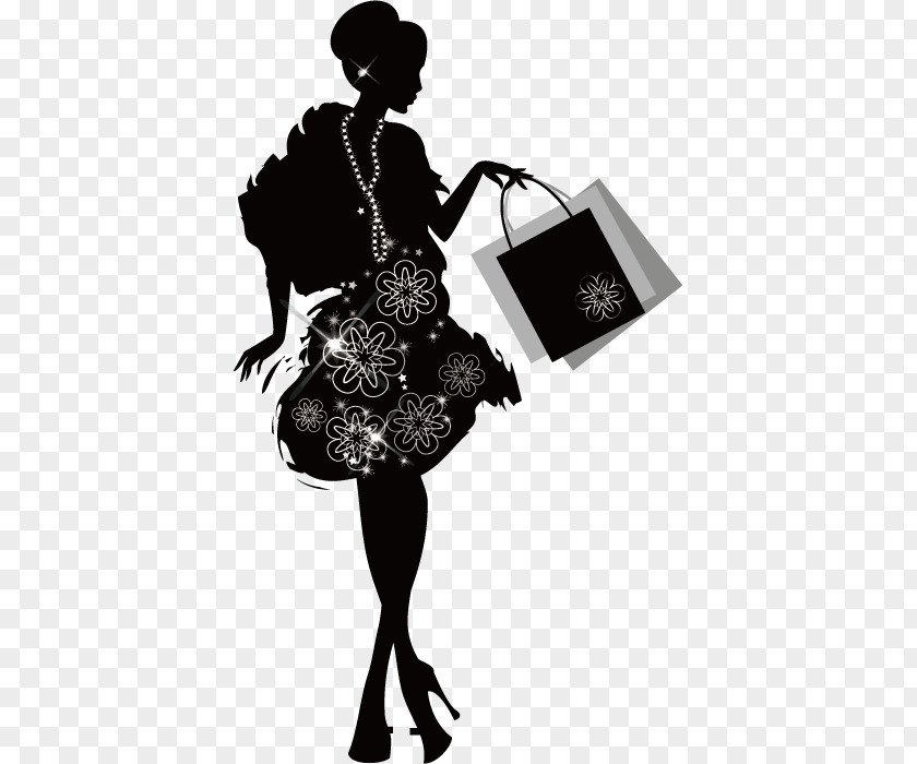 Shopping Fashion Woman Silhouette PNG