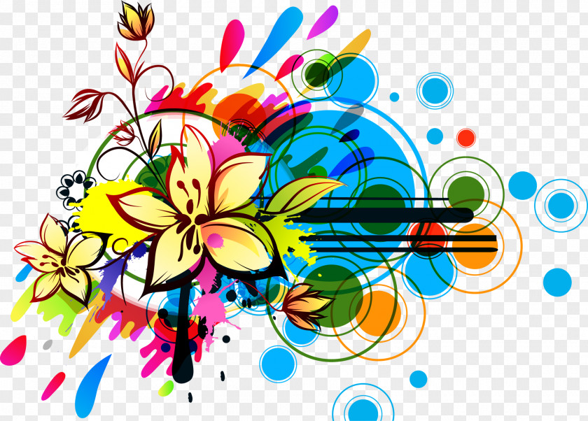 Design Elements Abstract Art Floral Flower PNG