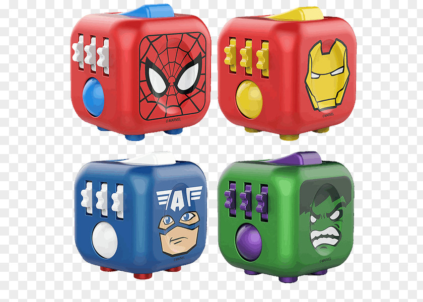 Fidget Cube Spider-Man Iron Man Captain America Hulk PNG