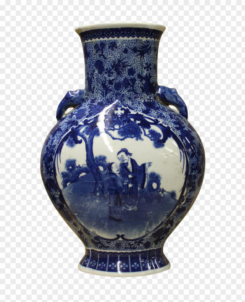 Blue And White Porcelain Jingdezhen Pottery Vase Ceramic PNG