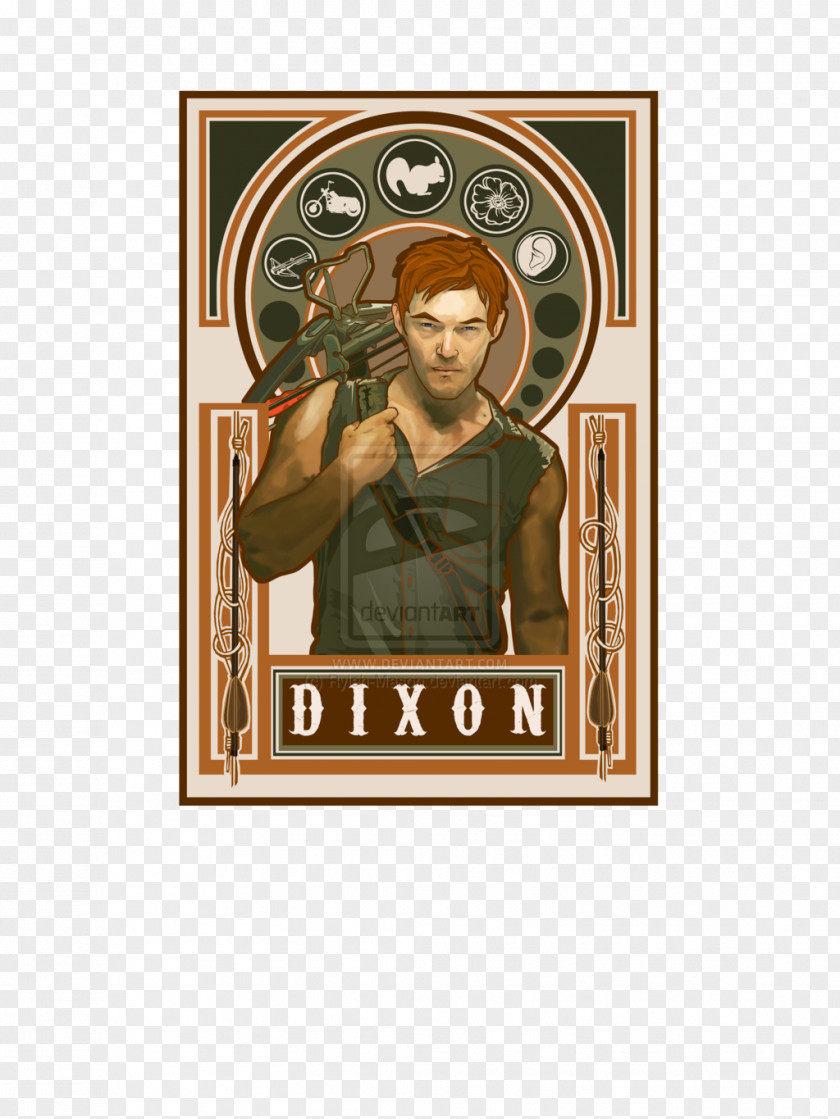 Daryl Dixon Poster Art Nouveau Fan PNG
