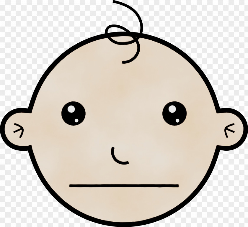 Line Art Ear Smiley Face Background PNG