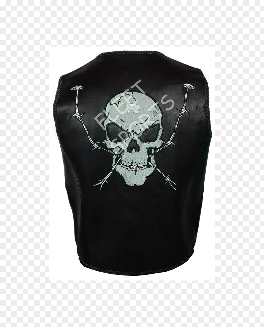 Fashion Waistcoat Skull Black M PNG