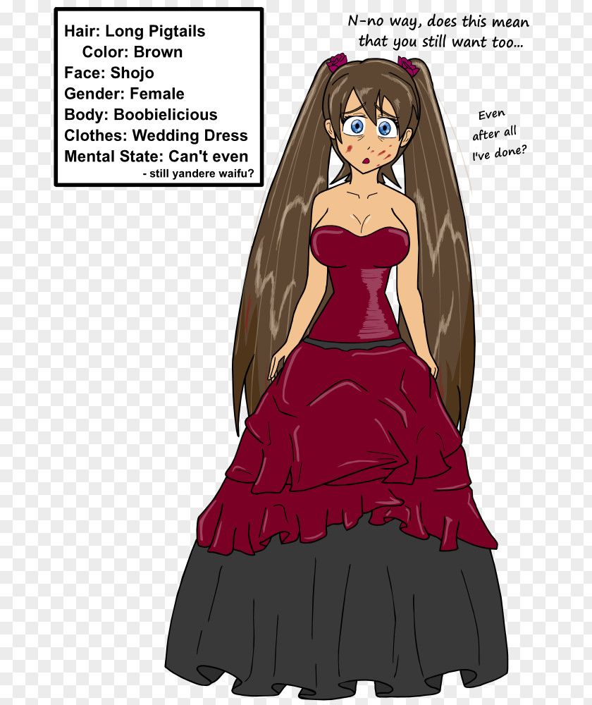 Dress Stand Brown Hair Cartoon Gown PNG