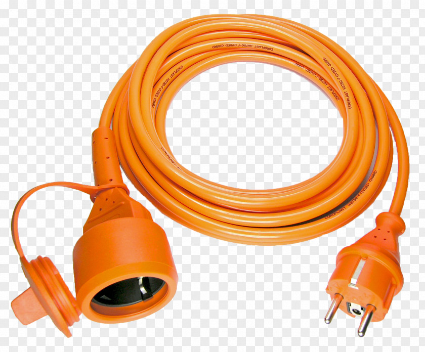 Extension Cord Schuko Lampini Network Cables Orange Electrical Conductor PNG