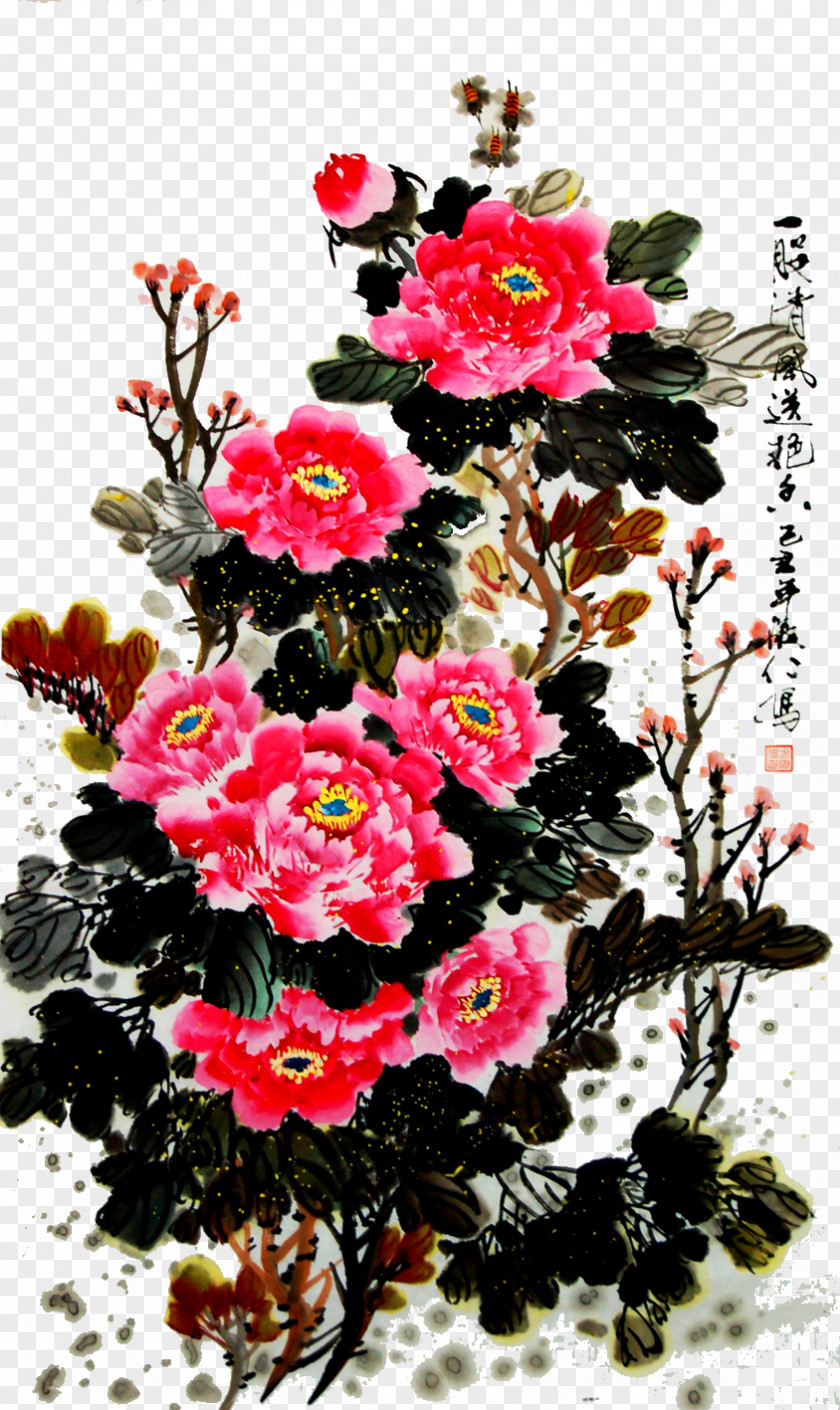 Peony Budaya Tionghoa Moutan U56fdu753bu96c6 Chinese Painting PNG