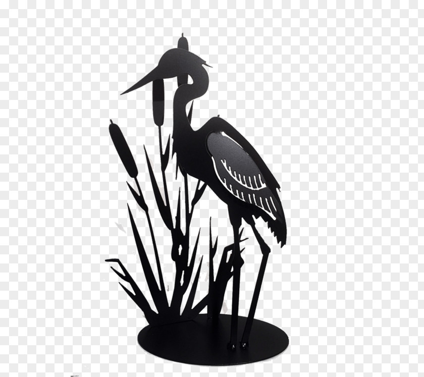 Bird Art Metal Silhouette Cattail PNG