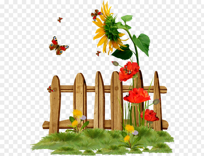 Spring Flower Whirlwind Fence Clip Art PNG