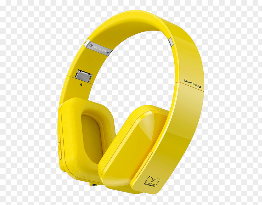 Yellow Headphones Digital Data Headset PNG