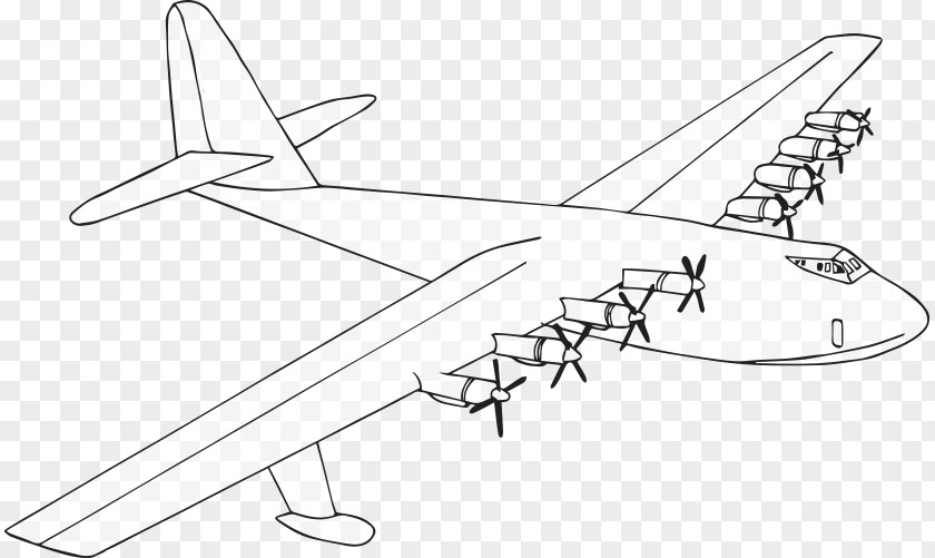 Aircraft Model Line Art Aerospace Engineering Drawing PNG