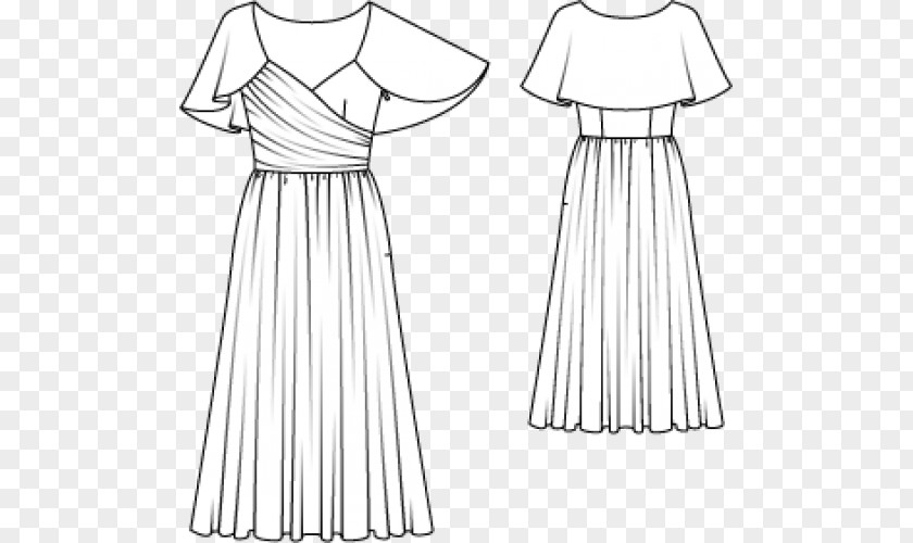 Dress Gown Burda Style Fashion Pattern PNG