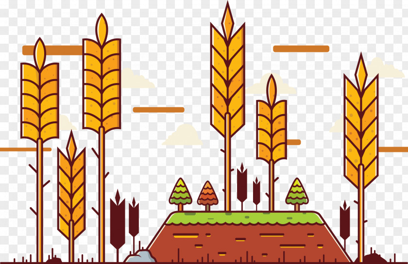 Flat Rice Grown Decoration Adobe Illustrator Download PNG