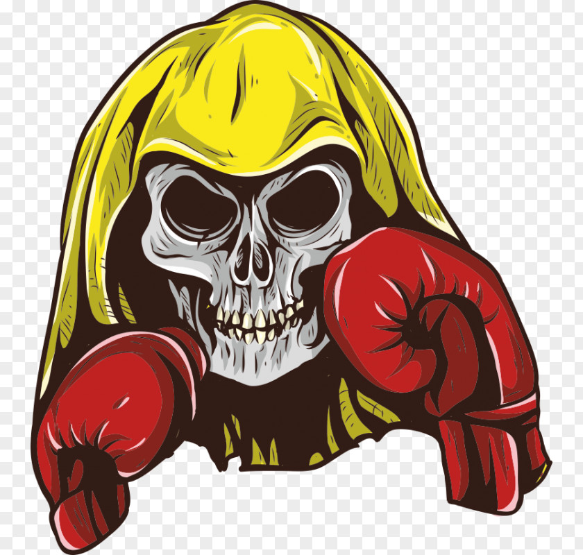 Boxing Glove Skull Sticker PNG