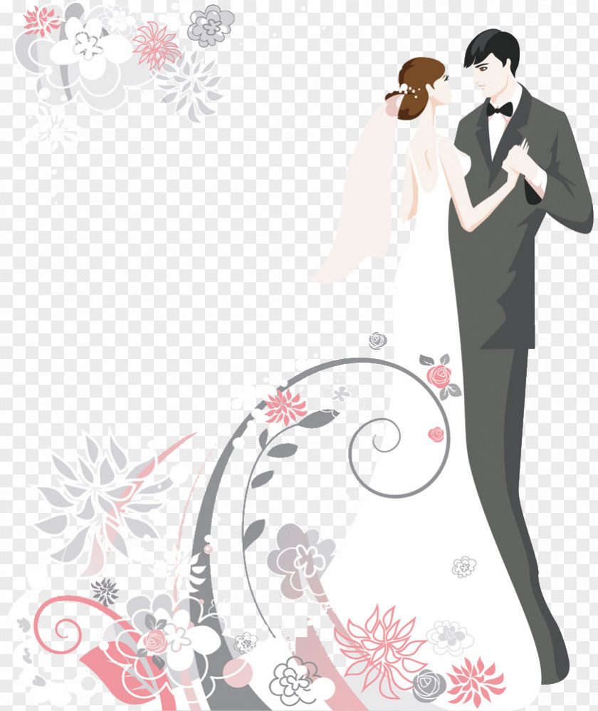 Cartoon Couple Pictures Wedding Invitation Cake Clip Art PNG