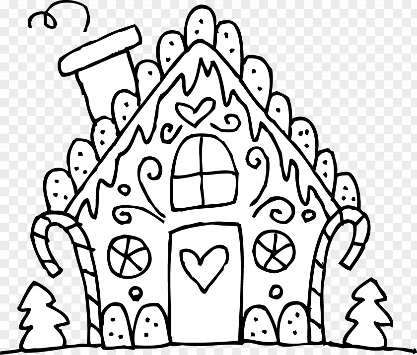 House Line Cliparts Gingerbread Eggnog Gumdrop Candy Cane Coloring Book PNG
