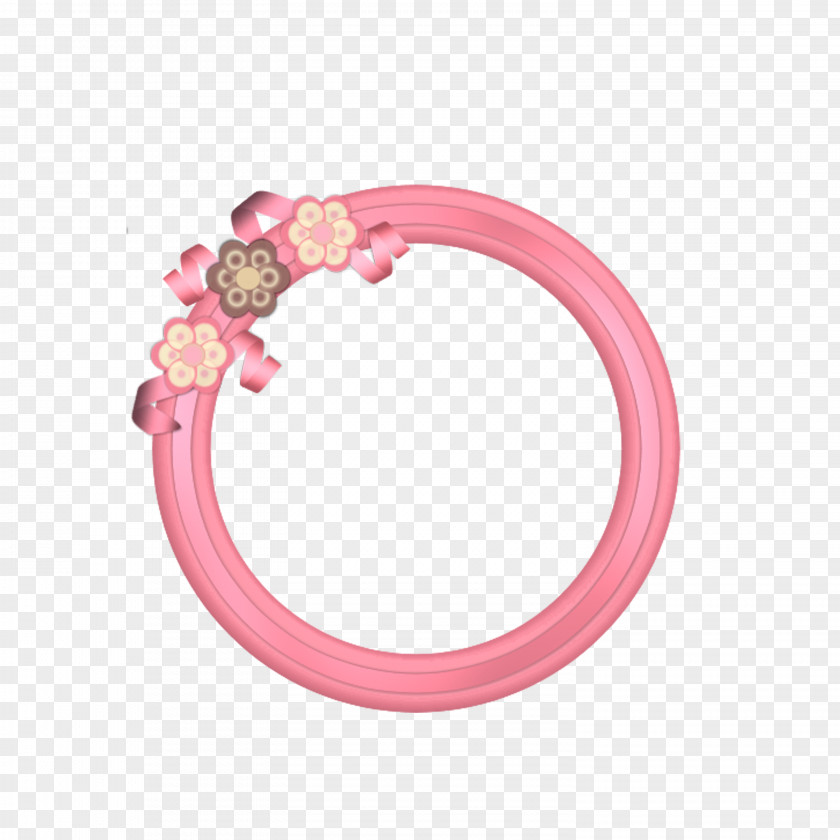 Pink Round Frame Picture Download PNG
