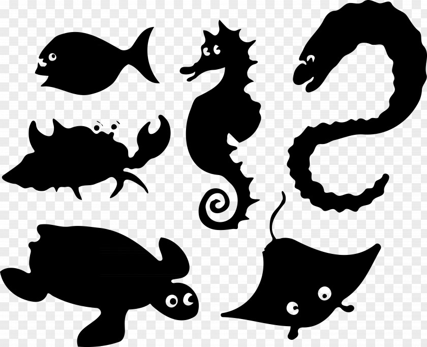 Sea Animals Monster Silhouette Deep Creature PNG