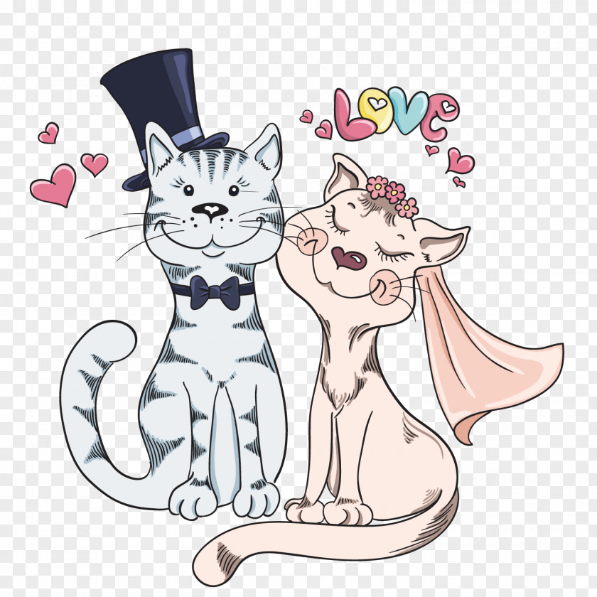 Couple Cats Cat Wedding Bridegroom Illustration PNG