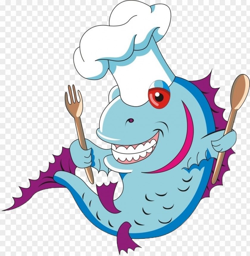Fish Chef Food Illustration PNG