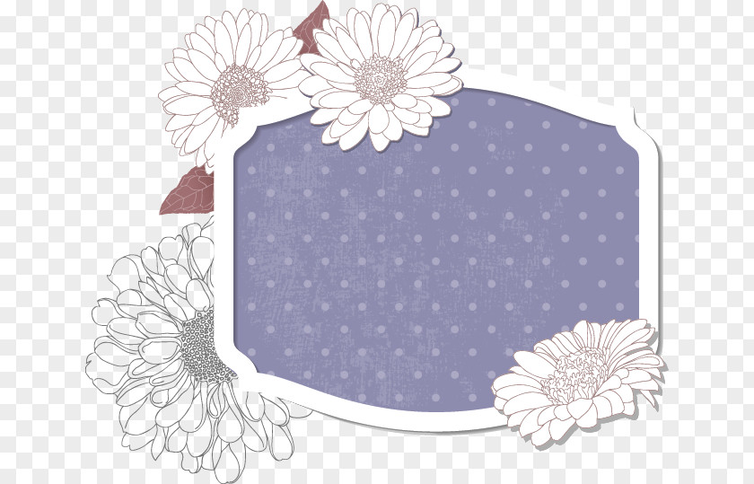Fresh And Romantic Flowers Border Purple Pink PNG