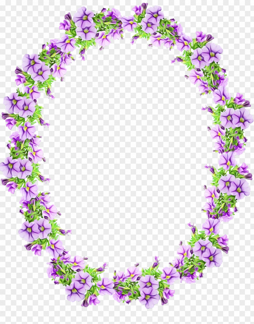 Oval Plant Purple Watercolor Flower PNG