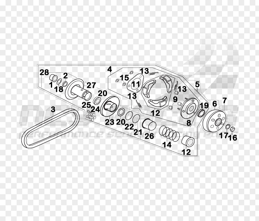 Scooter GY6 Engine Continuously Variable Transmission Cylinder PNG