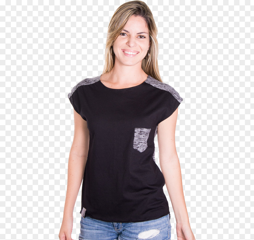 T-shirt Shoulder Sleeve Black M PNG