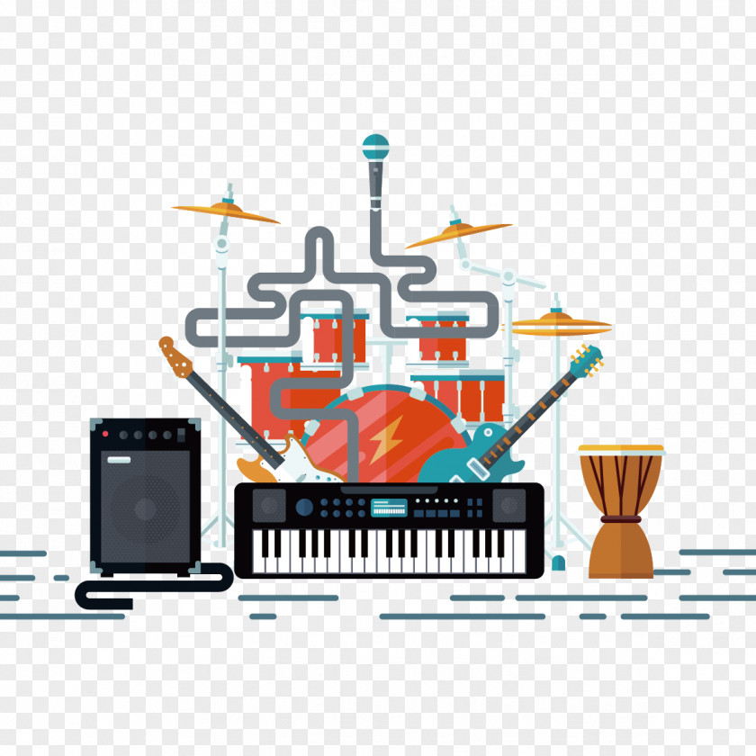 Keyboard And Guitar Drums Euclidean Vector PNG