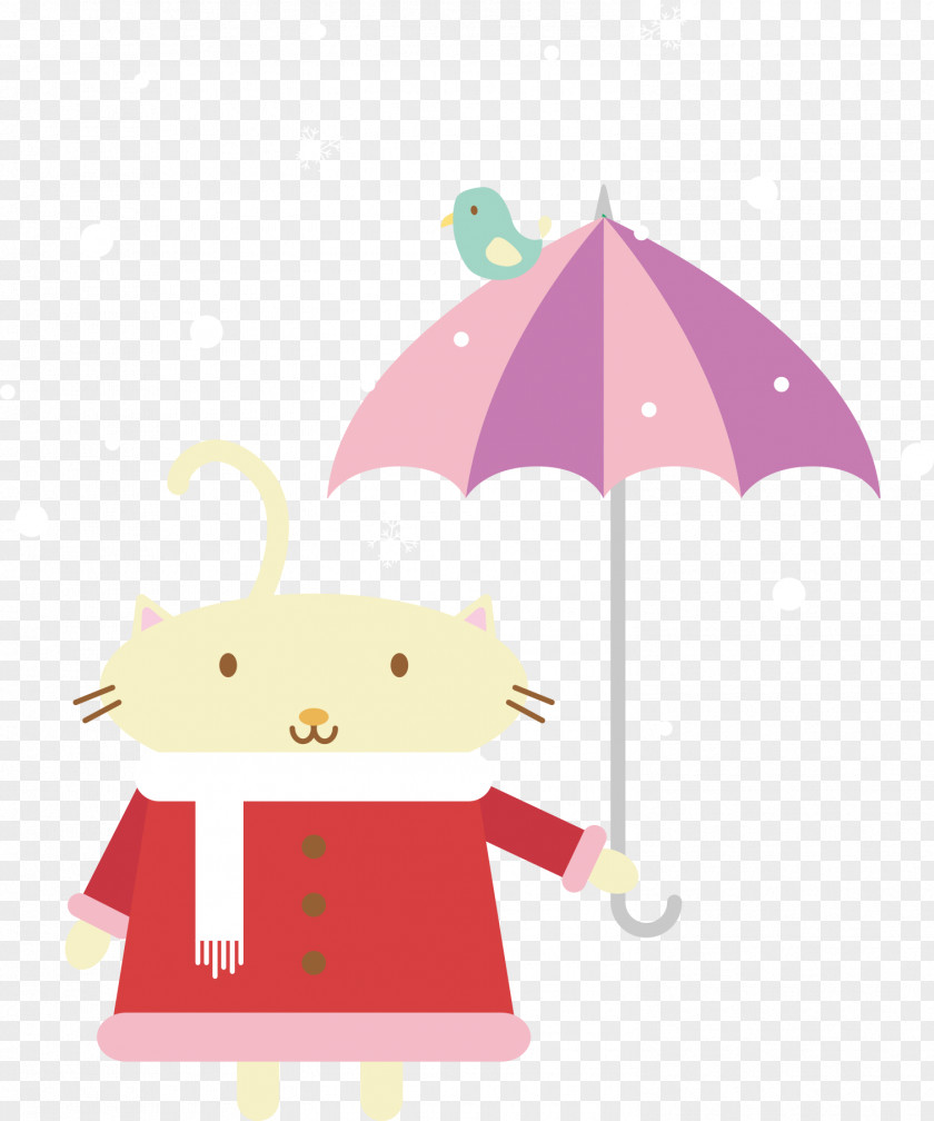 Umbrella Kitten Cat Illustration PNG