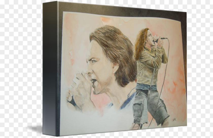 Eddie Vedder Portrait Watercolor Painting Drawing Picture Frames PNG