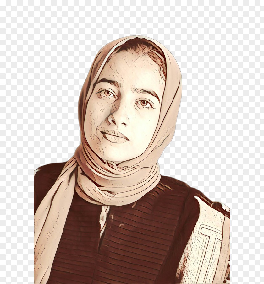 Hijab Portrait Black And White Woman PNG